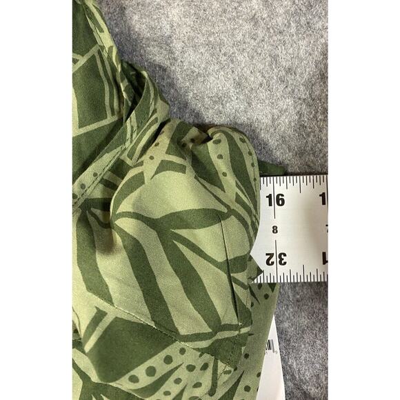 Old Navy Shirt Womens Size XS Green Ruffle Tank Top Blouse Tropical - Picture 3 of 7